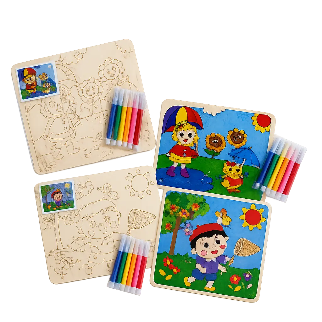 Wooden Colouring Crafts Kits